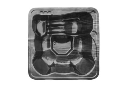 Konfigurowalna Wanna Kwadratowa z Laminatu 200-245 cm z Piecem Zewnętrznym lub Zintegrowanym